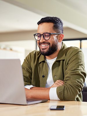 Man looking at his computer