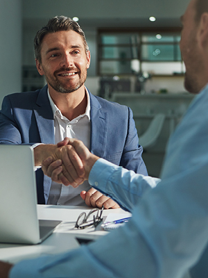 two men shaking hands