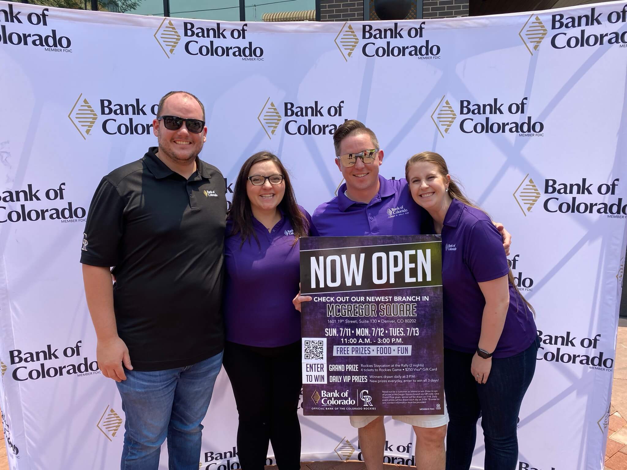 employees celebrating branch opening