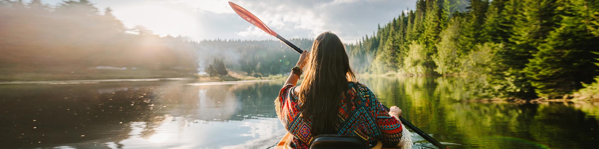 woman canoeing