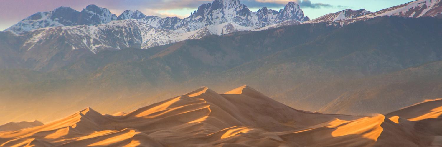 sand dunes and mountains