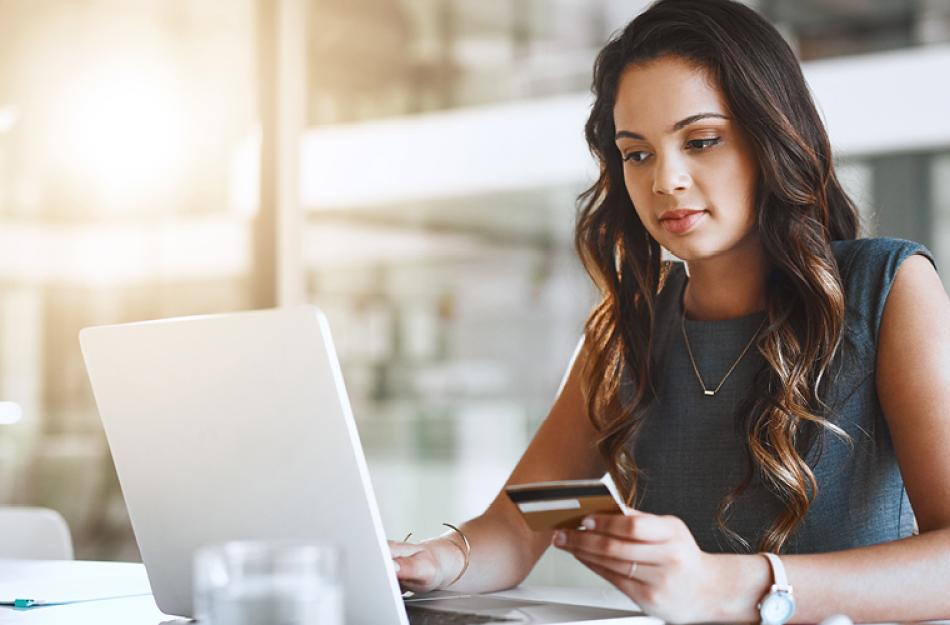 woman working on a computer
