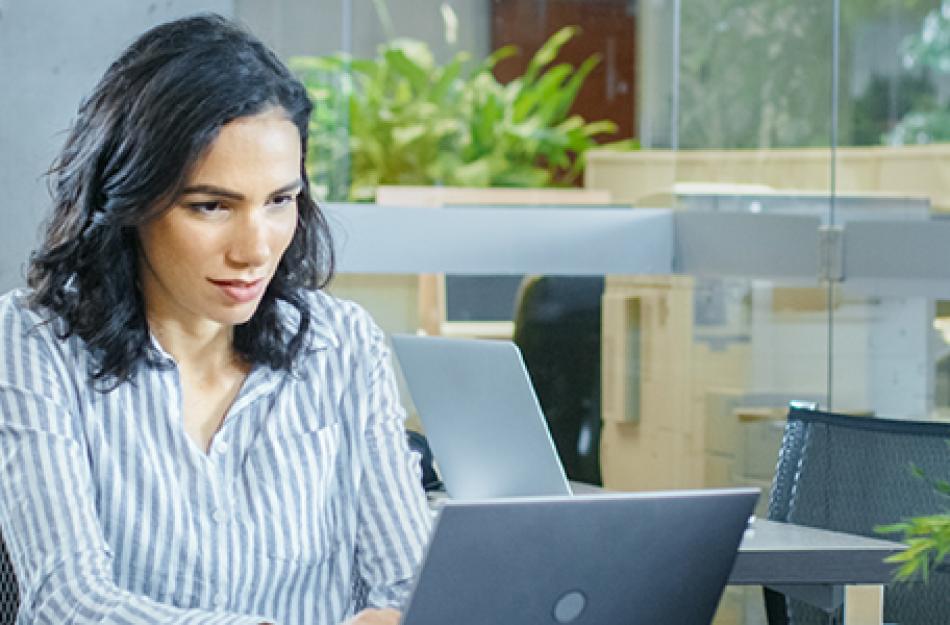 woman using a computer