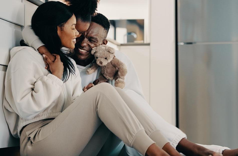 couple laughing