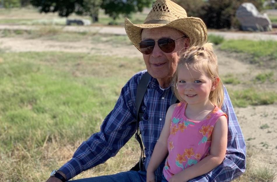 man and child smiling